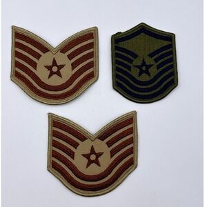 Vintage US Aie Force Enlisted Rank Insignia Patches Cloth Backing Set of 3‎